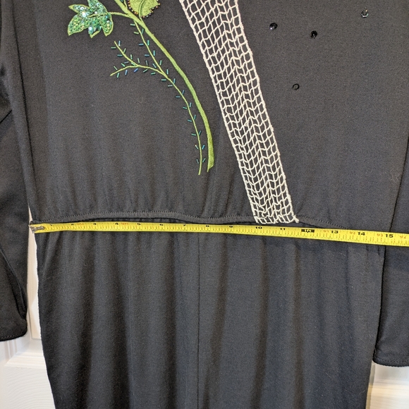 Unique Vintage Lacy Afternoon by Shell Kepler Black Jumpsuit - Size M - Picture 5 of 7